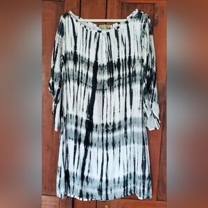 Pineapples Tie‎ Dye Black And White Beach Swimsuit Cover Up Size Small Womens